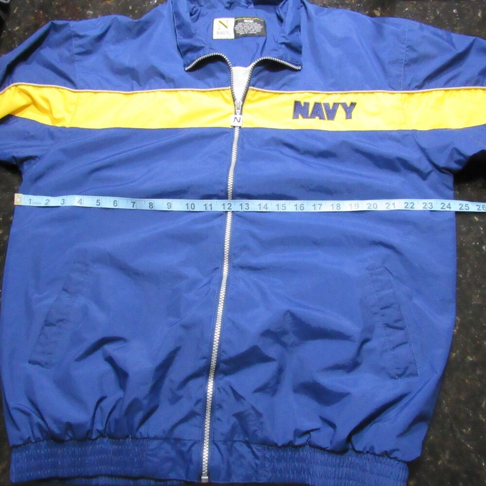 Vtg 1990 Authentic Navy Accelerate Your Life Medium warm up Navy track jacket - Picture 4 of 16